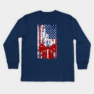Statue of Liberty with bow Kids Long Sleeve T-Shirt